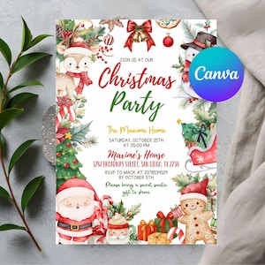 Christmas Party Invitation, Kids Christmas Party Invitation, Kids Christmas Party Invite, Holiday Party Invite, Xmas Invitation, Holiday Party,Christmas Party Invitation, Gold Holiday Party Invitation, Friendsmas Party Invite, Editable Christmas Invitation,christmas party, kids christmas invite, kids holiday invite, holiday invitation, kidsmas invite, christmas dinner, neon christmas, christmas invitation, kidsmas invitation, christmas invite, friendsmas invite, Printable Template