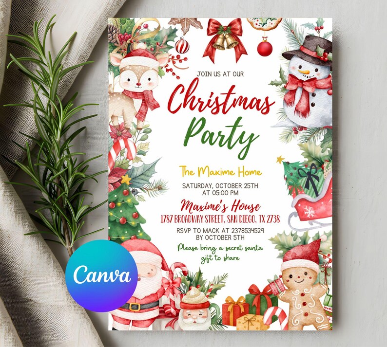 Christmas Party Invitation, Kids Christmas Party Invitation, Kids Christmas Party Invite, Holiday Party Invite, Xmas Invitation, Holiday Party,Christmas Party Invitation, Gold Holiday Party Invitation, Friendsmas Party Invite, Editable Christmas Invitation,christmas party, kids christmas invite, kids holiday invite, holiday invitation, kidsmas invite, christmas dinner, neon christmas, christmas invitation, kidsmas invitation, christmas invite, friendsmas invite, Printable Template