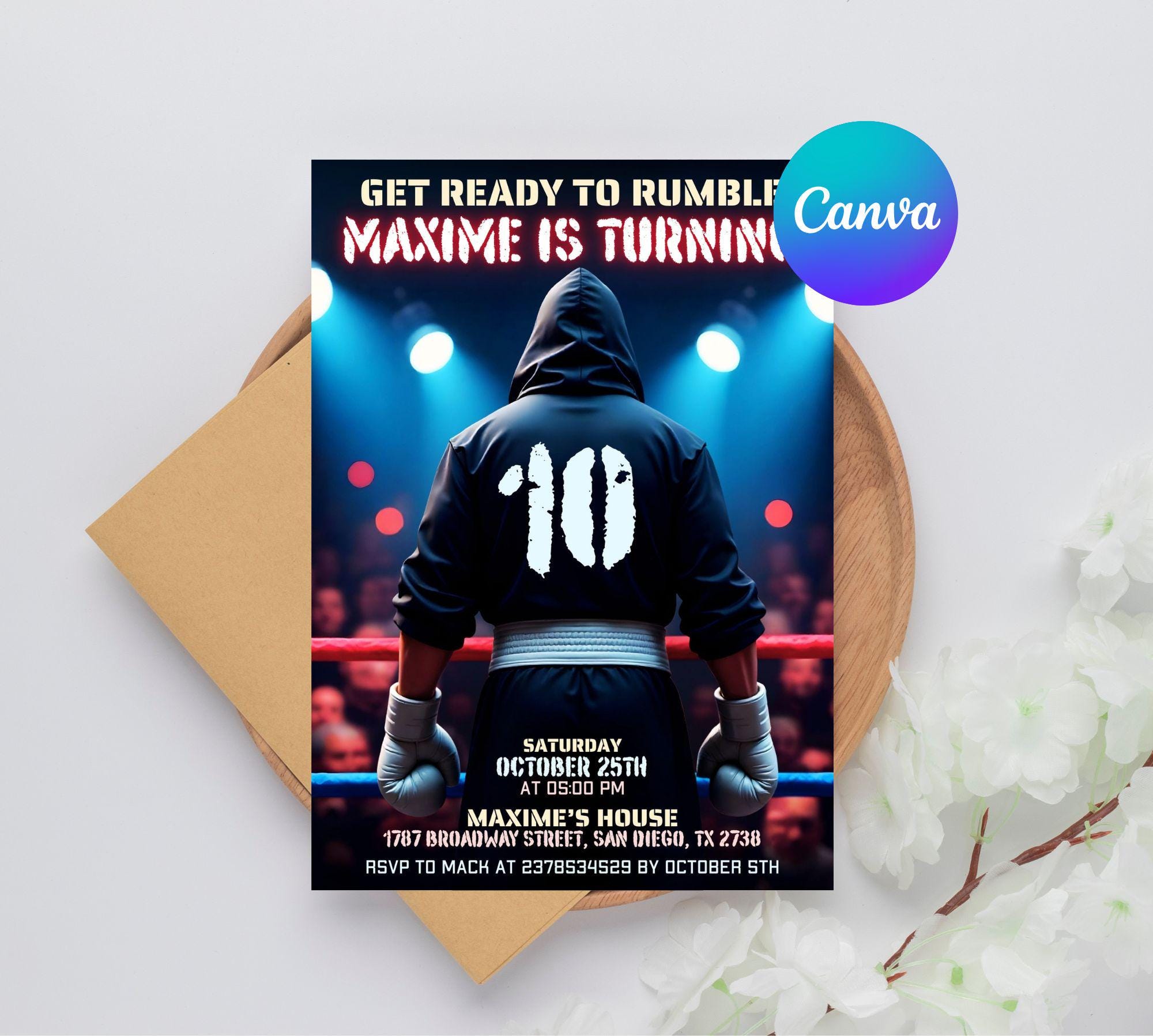 Boxing Birthday Invitation,boxing Birthday,boxing Invitation,boxing ...