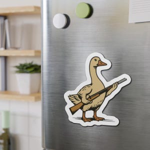 Serious Goose gestanzter Magnet | Lustiger Tier Cartoon Kühlschrankmagnet | No-Nonsense-Haltung | Bauernhof Design | Chaos Thema Magnet | Stimmung