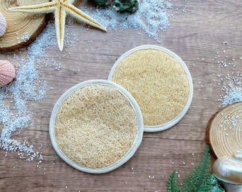 Set of 2 all natural loofah sponge double layer, natural loofah, bath loofah sponge, earth friendly, zero waste exfoliating skin care