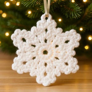 Crochet Snowflake Ornament Pattern - Holidays Christmas Xmas Festive Tree Home Decor Gift