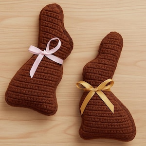 Crochet Chocolate Easter Bunny Pattern - Easy Cute Amigurumi Rabbit Plush