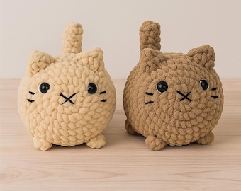 Crochet Loaf Cat Pattern - Easy Cute Amigurumi Plushie Kitty Gift