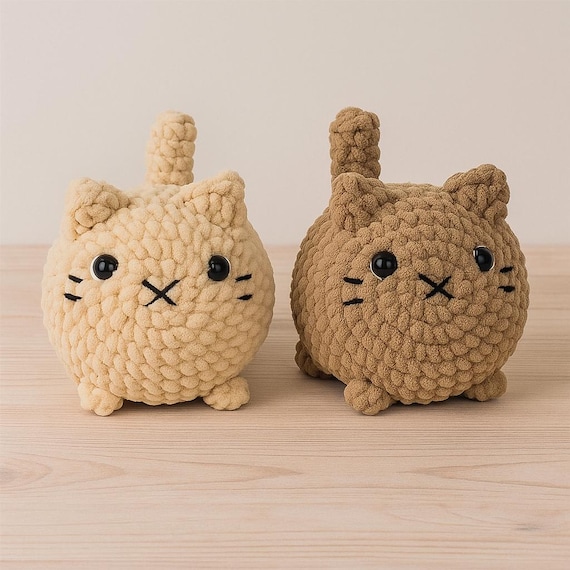 Crochet Loaf Cat Pattern - Easy Cute Amigurumi Plushie Kitty Gift