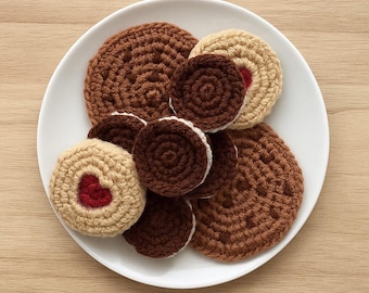 Patrón de galletas de crochet - Galletas Oreo fáciles de hacer con mermelada, comida de juguete para niños / Descarga instantánea en PDF
