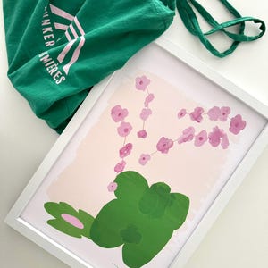 Anhelo de primavera _ Collage, Arte mural, Póster, Decoración del hogar, Póster decorativo, Regalo artístico, Ilustración, Flor de cerezo