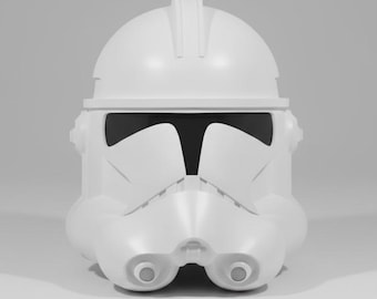 Kit para montar um capacete de Clone Trooper inspirado na Fase 2, com opção de viseira.