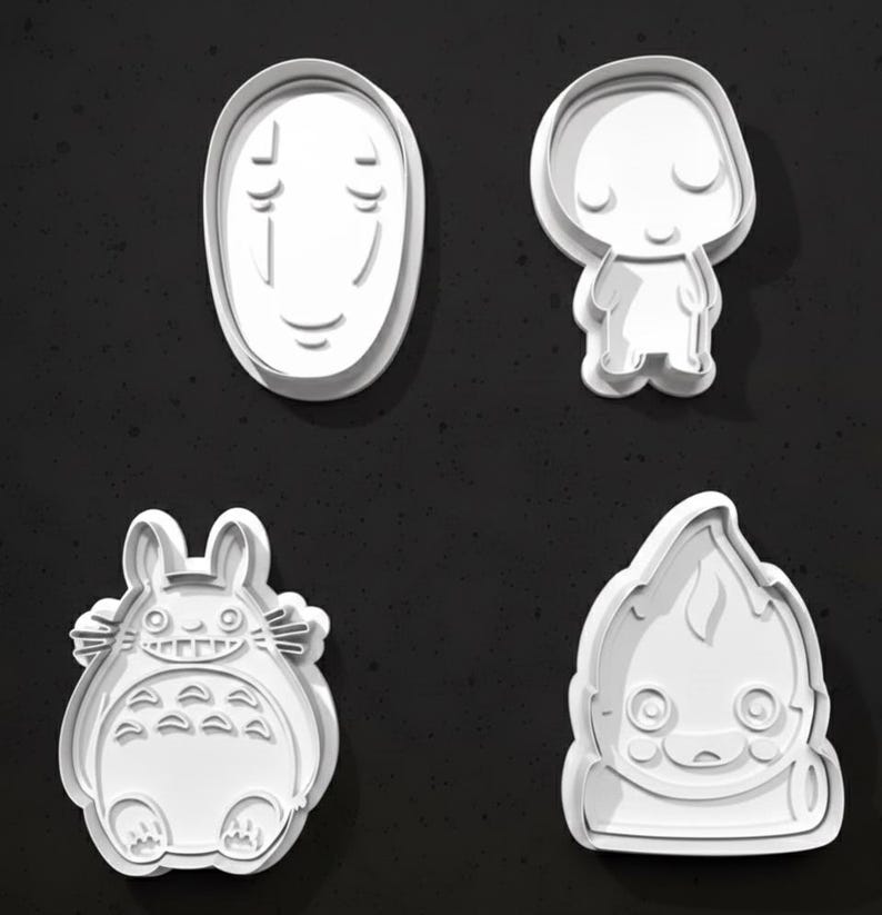 Studio Ghibli Inspired Cookie Cutter Set | Totoro, No-Face, San, Kodama, Soot Sprite, JiJi image 2