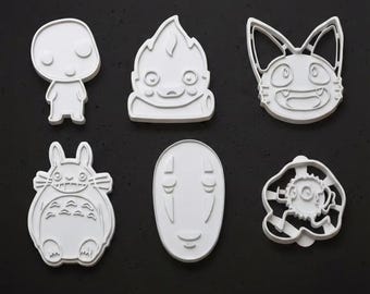 Studio Ghibli Inspired Cookie Cutter Set | Totoro, No-Face, San, Kodama, Soot Sprite, JiJi
