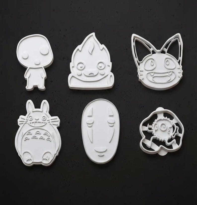 Studio Ghibli Inspired Cookie Cutter Set | Totoro, No-Face, San, Kodama, Soot Sprite, JiJi image 1