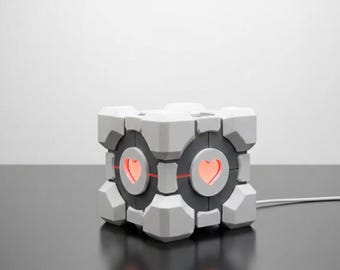 Portal Companion Cube Lamp – Ambient LED Gamer Glow Light – Lampbureauaccessoire en cadeau