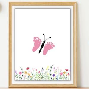 Butterfly Footprint Craft | Summer Printable Keepsake | Baby & Toddler Art | Digital Download| Baby Footprint Keepsake| Newborn Keepsake