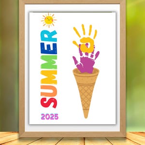 Summer Ice Cream Handprint Craft | Ice Cream Cone Summer Handprint Craft | Summer Art Project for Kids | Summer Food Crafts for Toddlers
