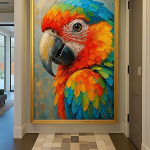 Colorful Macaw Parrot Wall Art – Tropical Bird Print, Vibrant Animal ...