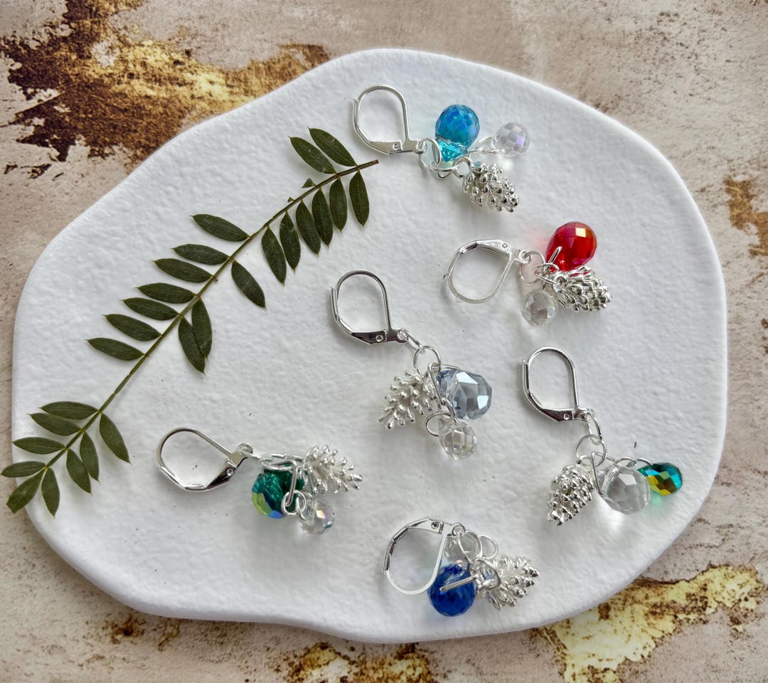 Pinecone Charm & Faceted Crystal Progress Keeper Silver, Sparkling ...