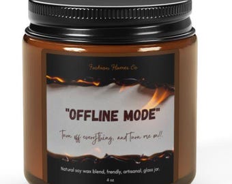 Relaxing Scented Soy Candle - 'Offline Mode' in Amber Jar