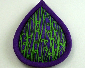 Catnip Toy, Catnip Toys, Catnip Pillows, Purple and Green Pillow, Tendril Cat Toy, Violet Pillow, Fluorescent Green Swirls  FILIGREE