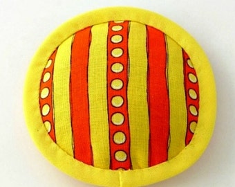 Catnip Toy, Catnip Toys, Canary Yellow Cat Toy, Orange Stripe Cat Pillow, Modern Cat Toys, Spots and Stripes Cat Toy  STRIPEY YELLOW ORANGE