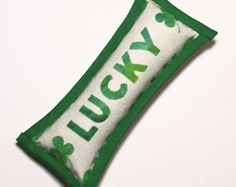 Catnip Toys, Cat Toys, Catnip Clovers, Four Leaf Clovers, Four Leaf Clover Pillow, Good Luck Gift, No Fur Cat Toys, Cute Catnip Toys, LUCKY