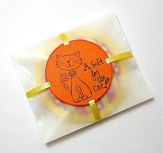 Catnip Toy Catnip Toys Canary Yellow Cat Toy Orange Stripe Etsy