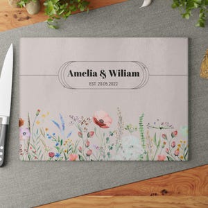 Custom Cutting Glass Board, Handcrafted Kitchen Decor, Personalized Glass Cutting Board