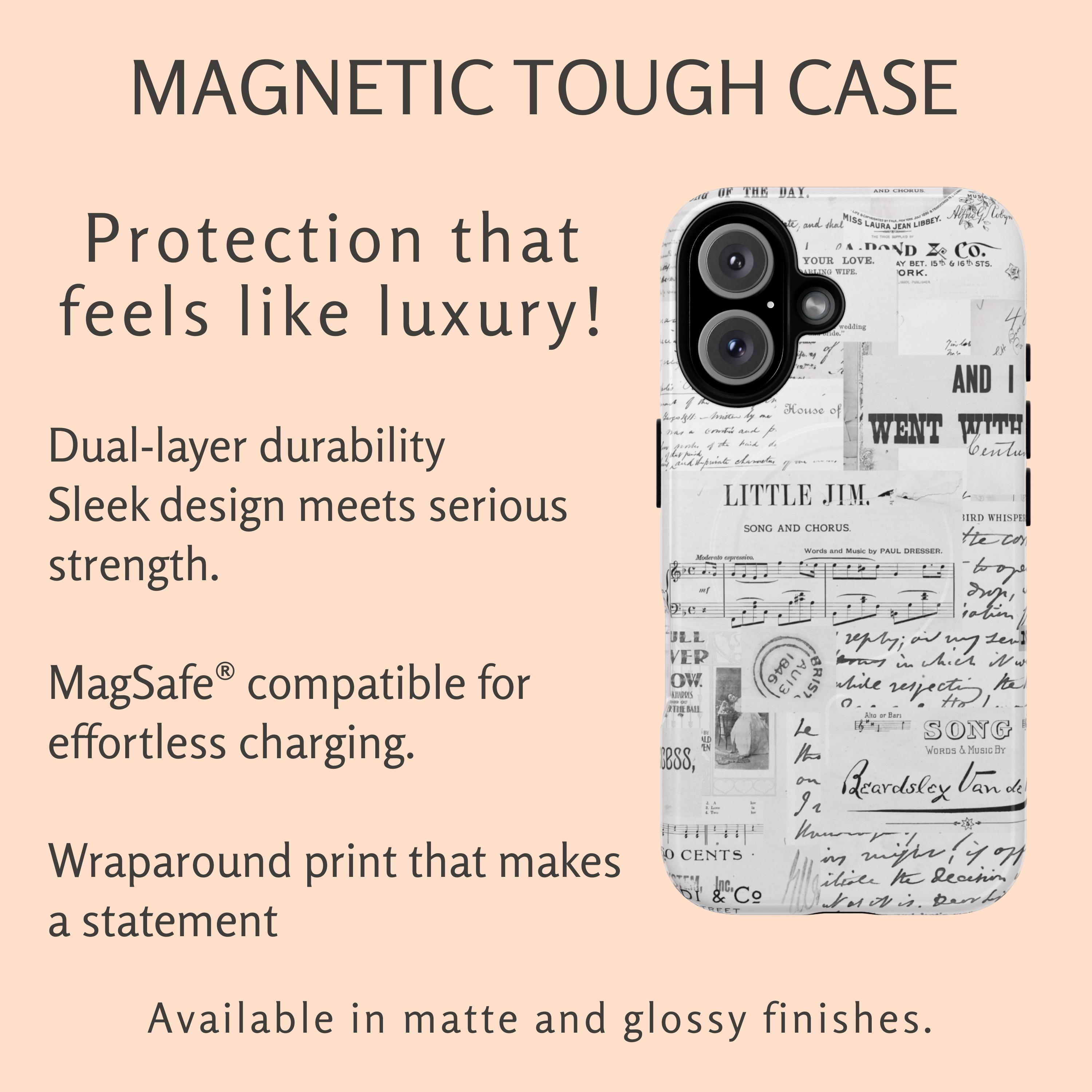 Vintage Newspaper and Handwritten Script Collage Phone Case | Retro ...