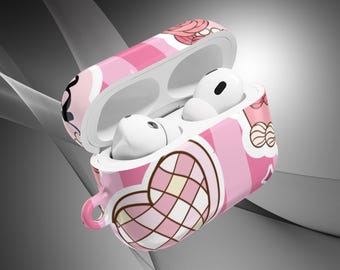 Cute Pink AirPods Cases with Heart and Rose Designs, Stylish Earphone Covers, Gifts for Teens, Trendy Accessories, Valentine's Day