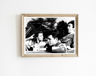 Ferris Bueller's Day Off Poster, Movie Scene art, Photography Prints, Retro Poster, Black and White, Digital Download, Wall Art