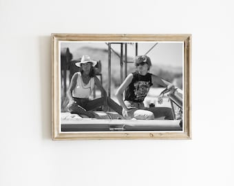 Road Trip Duo Poster, Movie Scene art, Photography Prints, Retro Poster, Black and White, Digital Download, Wall Art