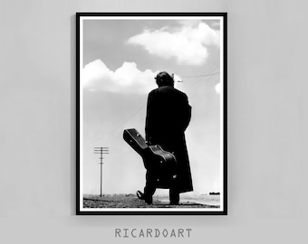 Johnny Cash Vintage Black and White Photography Poster (Digital Download)