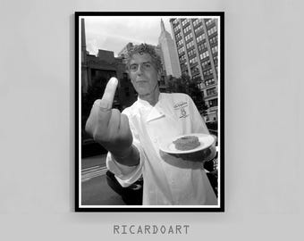 Anthony Bourdain Photography Print, Retro Kitchen Decor (Digital Download)