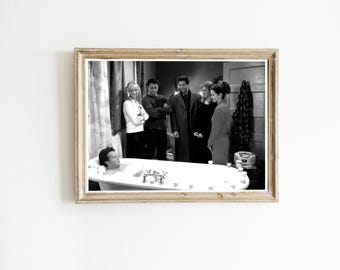 Friends TV Show Bathroom Poster, Funny Movie Art (Digital Download)