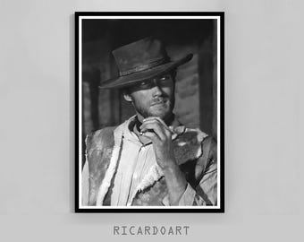Clint Eastwood Cowboy Print, Western Movie Poster (Digital Download)