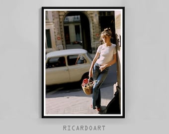 Jane Birkin Fashion Print, Iconic Retro Poster (Digital Download)