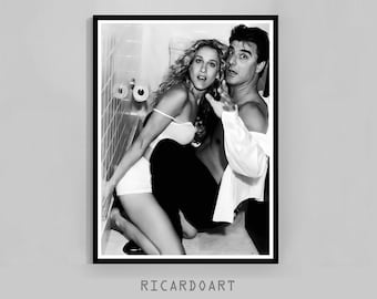Carrie and Mr. Big Funny Bathroom Poster, Meme Art (Digital Download)