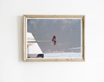 Princess Diana Yacht Print, Retro Fashion Photography (Digital Download)