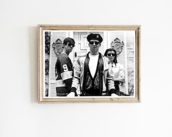 Ferris Bueller's Day Off Poster, Movie Scene art, Photography Prints, Retro Poster, Black and White, Digital Download, Wall Art