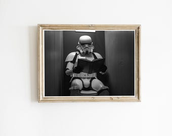 Armored Soldier Toilet Poster, Funny Film Poster, Funny Bathroom Prints, Meme Bathroom Art, Toilet Poster, Restroom Decor, Digital Download