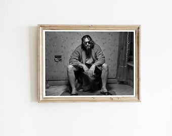 The Big Lebowski Badezimmer Poster, lustiger Film Poster, lustige Badezimmer Drucke, Toilette Poster, schwarz und weiß, digitaler Download