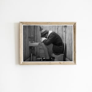 Badkamerposter grappige elfenfilm, meme toiletdecor (digitale download)