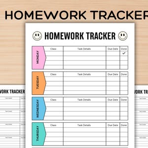 Kids Homework Planner: Printable Study Schedule & Task Tracker