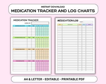 Daily Medication Tracker, Medication Log, Printable Medicine Log for Nurses, Medication Sheet, Medication List, Medicine Intake Tracker, PDF