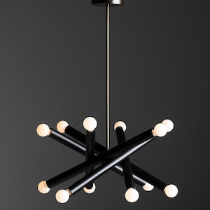 Vintage Brass Sputnik Chandelier: Mid-Century Modern Pendant Light
