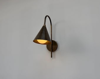 Mid Century Modern Brass Wall Sconce Stilnovo Style Handcrafted Lamp