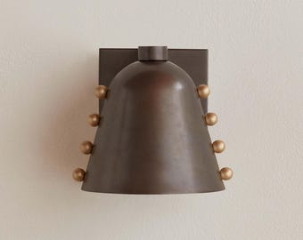 Handmade Brass Wall Sconce Shade Mid Century Bedroom Modern Light Fixture Lamp