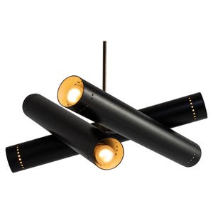 Vintage Brass Sputnik Chandelier: Mid-Century Modern Tubular Pendant Light