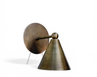 Mid Century Modern Brass Wall Sconce Stilnovo Style Handcrafted Lamp