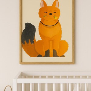 Lindo arte de pared de zorro