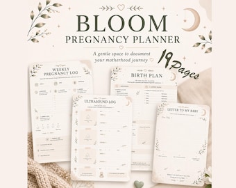 Pregnancy Planner Bundle | Symptom Tracker, Birth Plan & Pregnancy Journal for First Time Moms